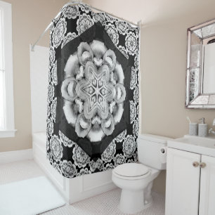 Rideau en douche vintage de dentelle