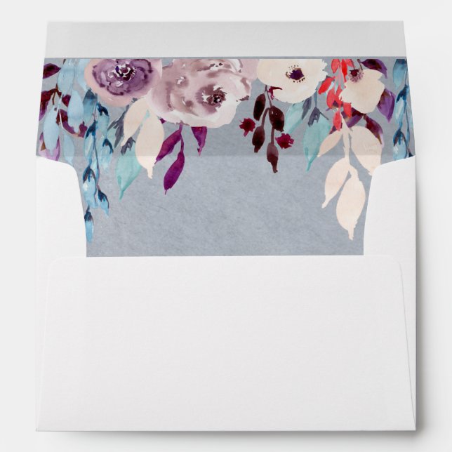 Rideau floral A7 Enveloppe 5,25 x 7,25 (Dos (Bas))