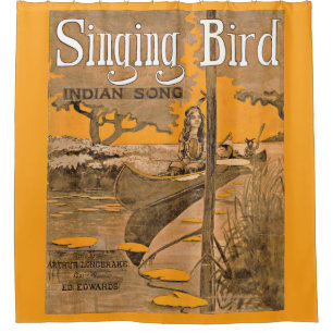 Rideaux De Douche 1909 Partition chantante d'oiseaux