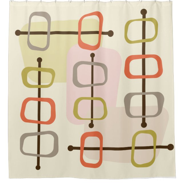 Rideaux De Douche 1950 Abstrait Art Hollow Rocks Chartreuse Green (Devant)