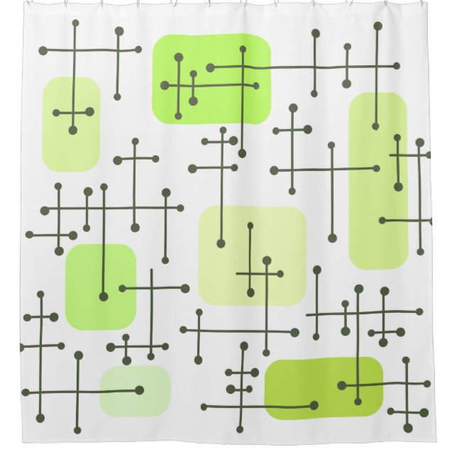Rideaux De Douche 1950 Eames Era Art Crosshairs Chartreuse (Devant)