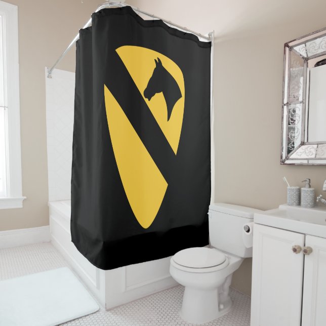Rideaux De Douche 1ère division de cavalerie Patch Patriotic (En situation)