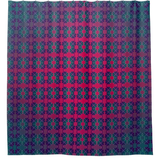 Rideaux De Douche 4 Fièvre Turquoise de feuille Fuschia et violet (Devant)