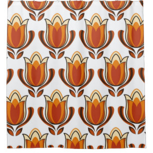 Rideaux De Douche 70's retro pattern material illustration70s,1970,p
