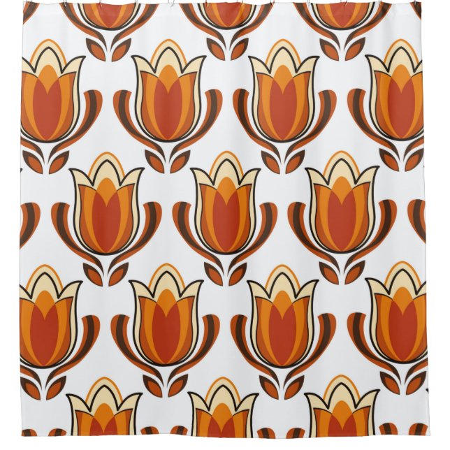 Rideaux De Douche 70's retro pattern material illustration70s,1970,p (Devant)