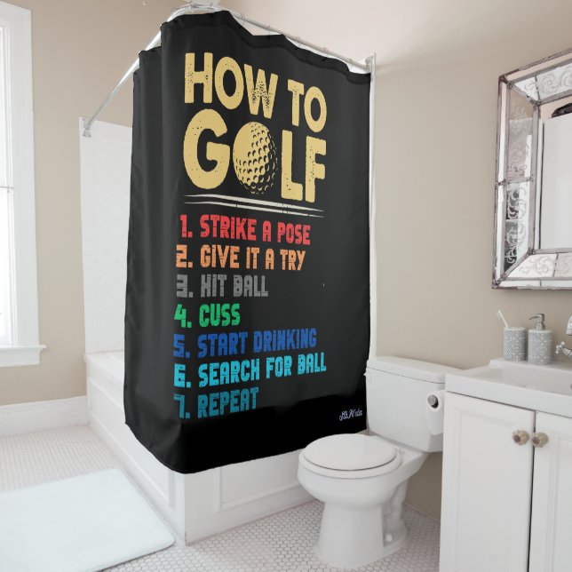 Rideaux De Douche 7 étapes amusantes comment golf (En situation)