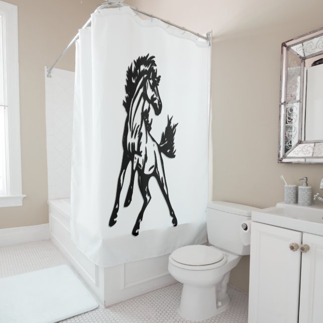 Rideaux De Douche A Frisky Jumping Horse in the Wild (En situation)