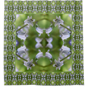 Rideaux De Douche Abeille Sur Bluebell Flower Abstrait