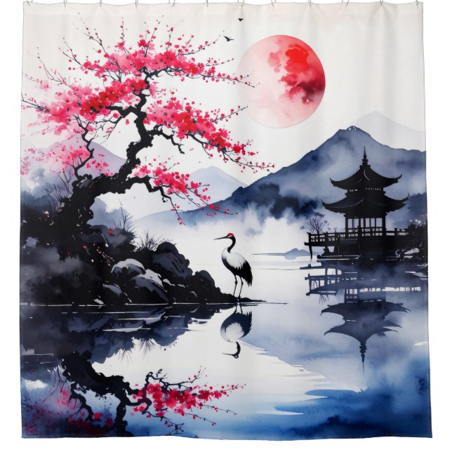 Rideaux De Douche Abstract Crane 001 Shower Curtain (Devant)
