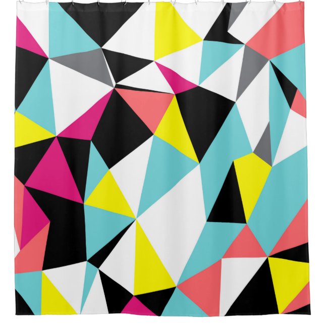 Rideaux De Douche Abstract triangles geometrical pattern background (Devant)