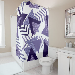 Rideaux De Douche abstrait Cool des années 80 Motif de formes de p