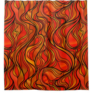 Rideaux De Douche Abstrait de verre orange