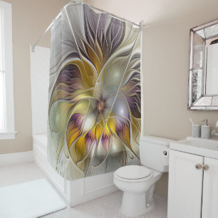 Rideaux De Douche Abstrait Imaginaire coloré Fleur moderne Fractal