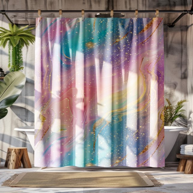 Rideaux De Douche Abstrait Pastel Parties scintillant Motif sans cou (Créateur téléchargé)