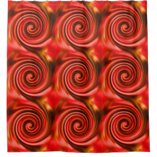 Rideaux De Douche Abstrait Red Black Yellow Fils