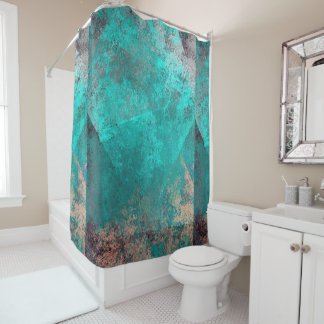 Rideaux De Douche abstrait turquoise turquoise grunge arrière - plan