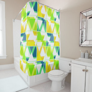 Rideaux De Douche Abstrait vert jaune