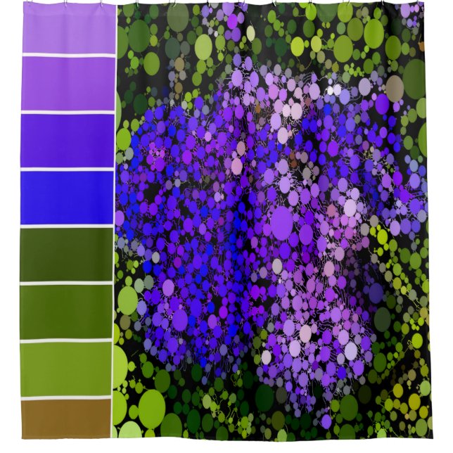 Rideaux De Douche Abstrait violet, bleu et vert (Devant)