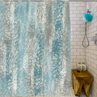 Rideaux De Douche Abstraite teintes douces gris Turquoise