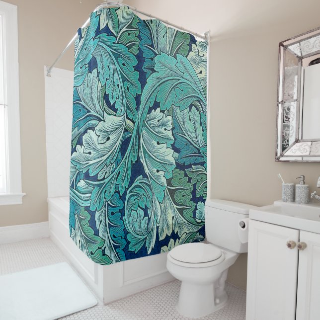 Rideaux De Douche Acanthus Green, William Morris (En situation)