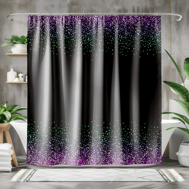 Rideaux De Douche Accent de Parties scintillant couleur noire (Créateur téléchargé)