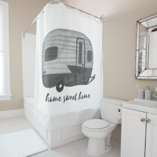 Rideaux De Douche Accueil Sweet Home Rétro RV Remorque Camper Aquare