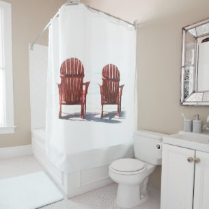 Rideaux De Douche Adirondack Brown Chaises De Plage Rustique Cottage