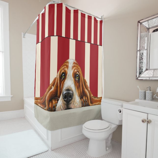 Rideaux De Douche Adorbs Basset Hound (En situation)