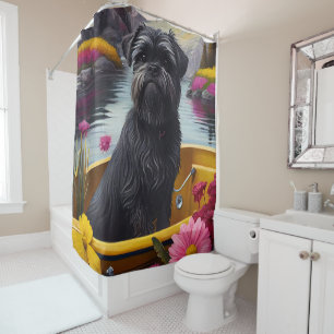 Rideaux De Douche Affenpinscher Chien sur une pagaie : une aventure 