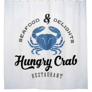Rideaux De Douche Affiche affamée de restaurant de crabe