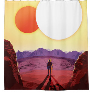 Rideaux De Douche Affiche de voyage future de la NASA - Se détendre