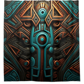 Rideaux De Douche Africain Symétrie : Échos des Ancêtres