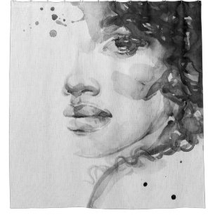 Rideaux De Douche african american woman. beauty fashion illustratio