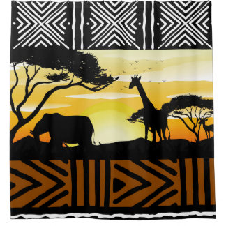Rideaux De Douche African Safari Scene Shower Curtain