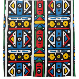 Rideaux De Douche Afrique du Sud Motif Ndebele