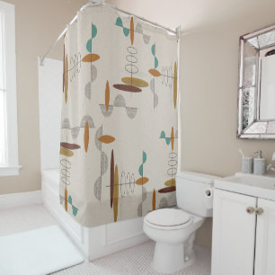 Rideaux De Douche Âge d'espace moderne de la moitié du siècle
