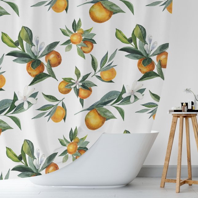 Rideaux De Douche Agrumes Chic Aquarelle Imprimer (Créateur téléchargé)