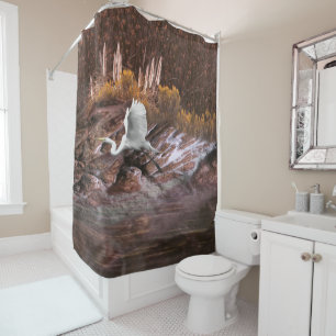 Rideaux De Douche Aiguille blanche LE LAC EST VIE