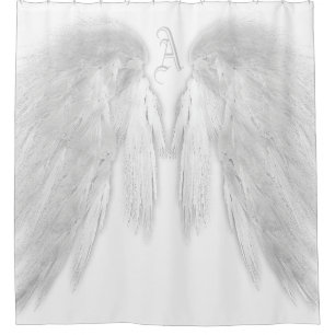 Rideaux De Douche AILES D'ANGE Monogramme Blanc