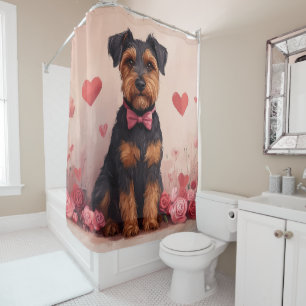 Rideaux De Douche Airedale avec des Roses - Saint-Valentin