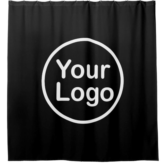 Rideaux De Douche Ajouter votre propre logo | Arrière - plan noir (Devant)