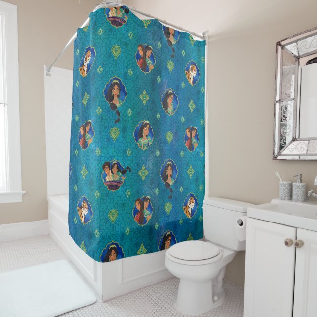Rideaux De Douche Aladin| Motif d'art de caractères à bijoux (En situation)