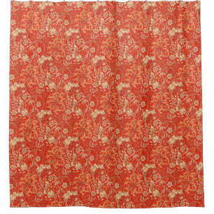 Rideaux De Douche Algue de Nouveau d'art florale, orange de corail
