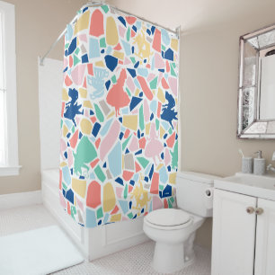 Rideaux De Douche Alice au pays des merveilles  Motif de mosaïque
