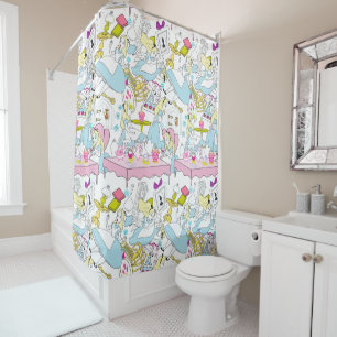 Rideaux De Douche Alice au pays des merveilles  Motif surdimensionn