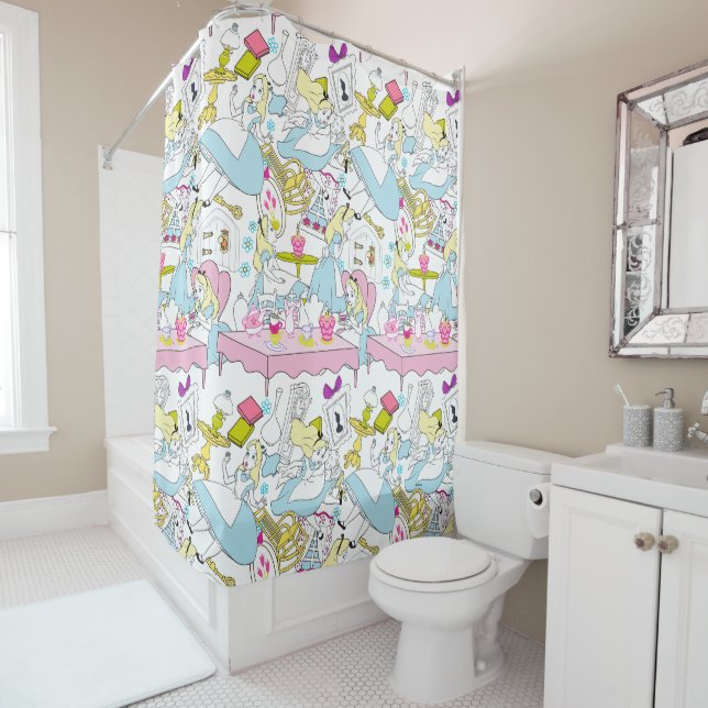 Rideaux De Douche Alice au pays des merveilles| Motif surdimensionné (En situation)