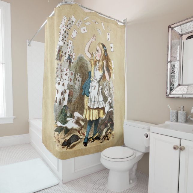 Rideaux De Douche Alice et les cartes (En situation)