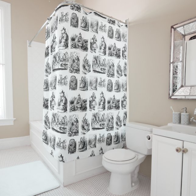 Rideaux De Douche Alice's Adventures in Wonderland motif (En situation)