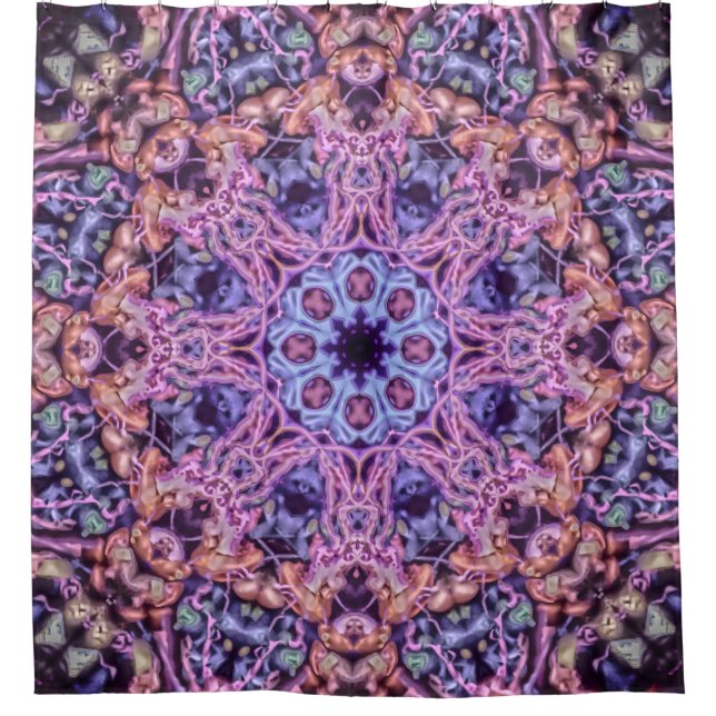 Rideaux De Douche Alien complexe pourpre Kaleidoscopic Mandala (Devant)
