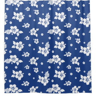 Rideaux De Douche Aloha Blue Classic Hawaiian Motif sans fil